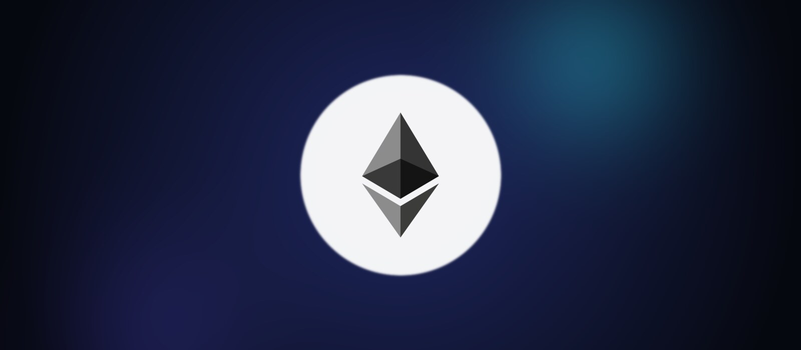 Official Ethereum logo on a dark indigo Cometcoin review cover