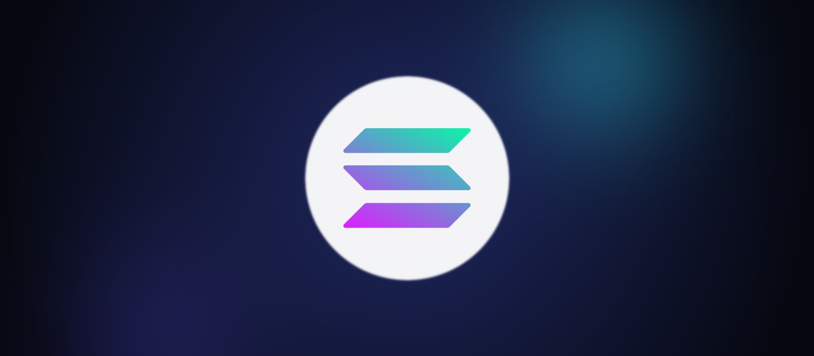 Official Solana logo on a dark indigo Cometcoin review cover