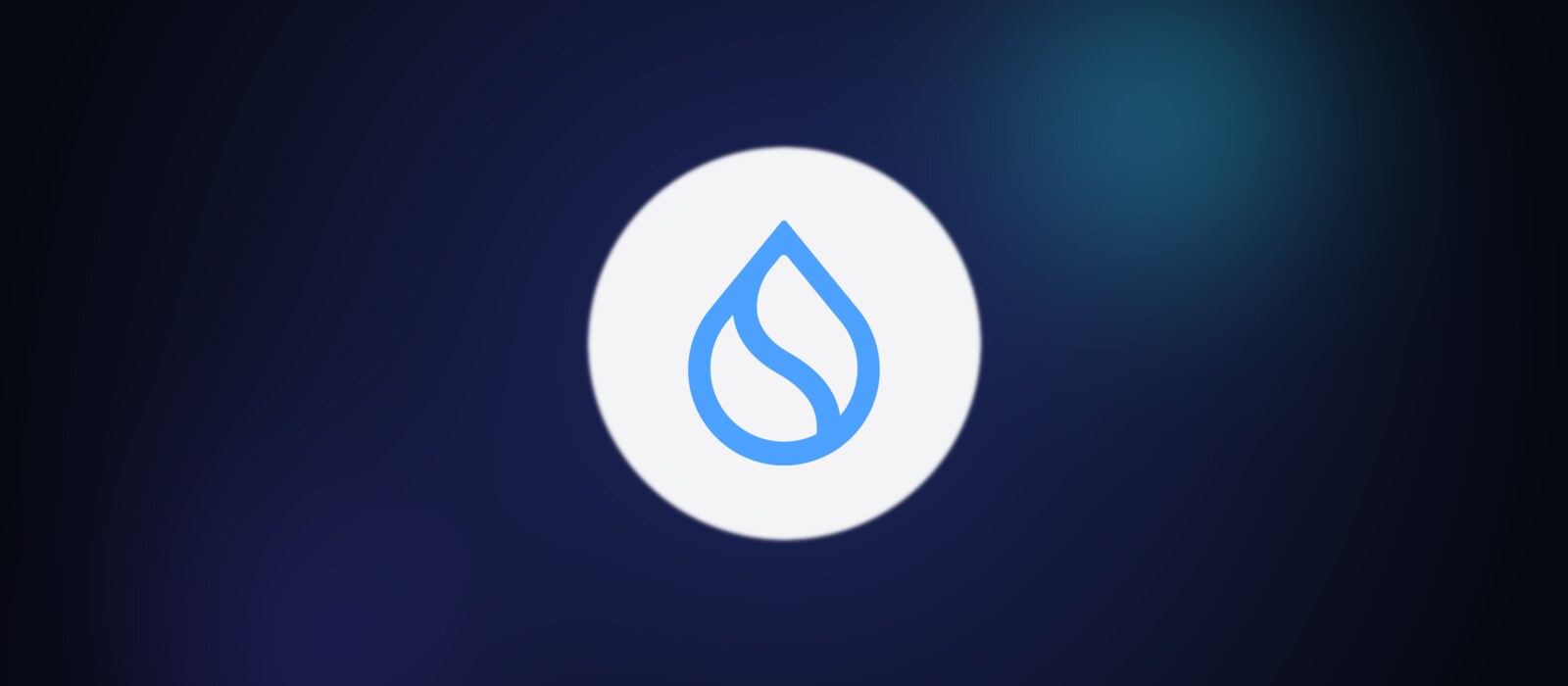Official Sui logo on a dark indigo Cometcoin review cover